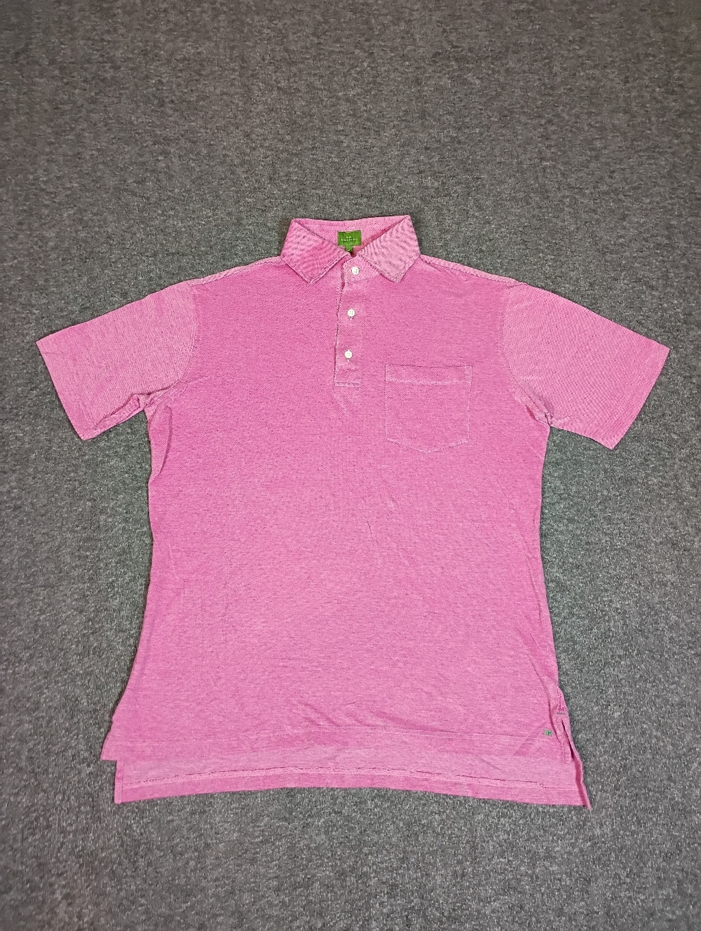 Sid Mashburn Polo Shirt Mens Medium Pink Heather Pocket Short Sleeve Cotton.Pre